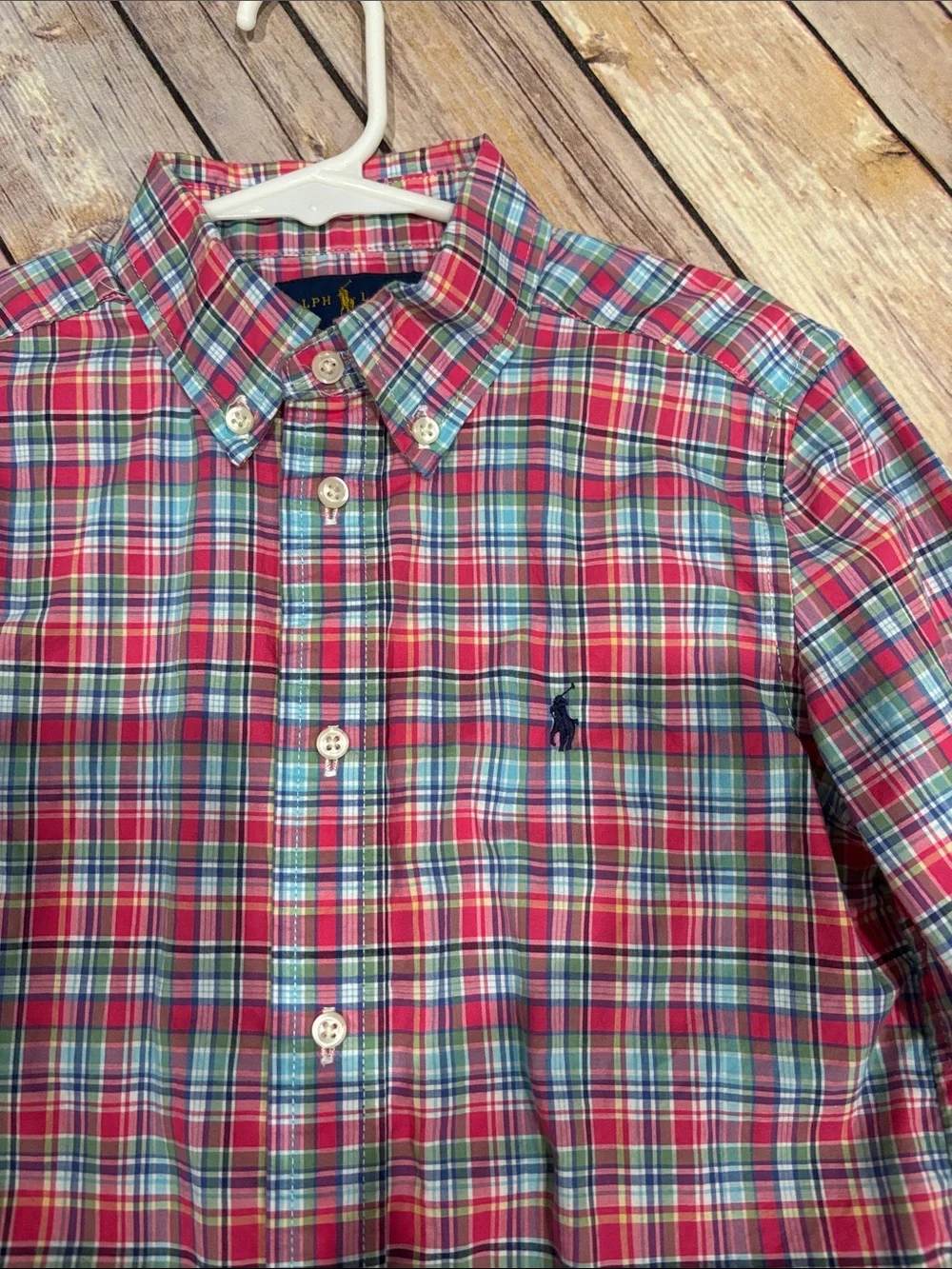 Ralph Lauren Red & Green Plaid Button-Down Shirt